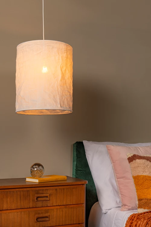 Lucide TISSAJA - Pendelleuchten - Ø 30 cm - 1xE27 - Weiß | Essential - Atmosphäre 1